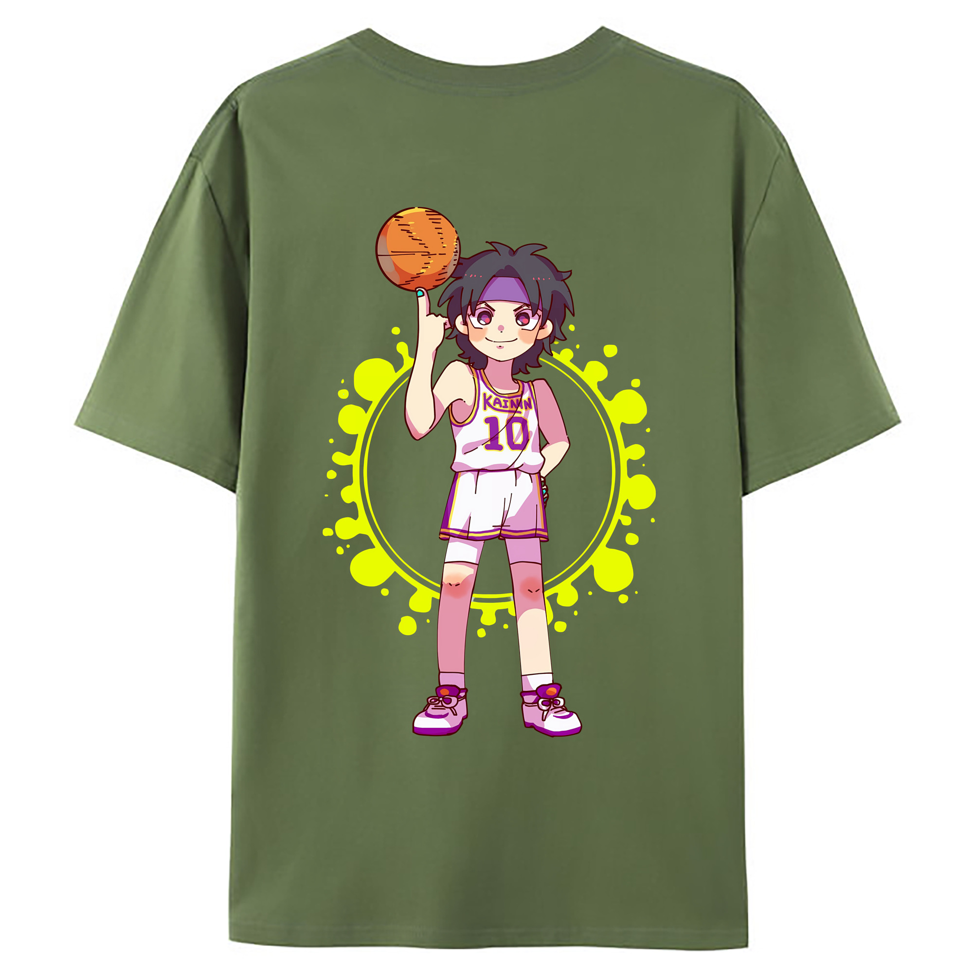 （画像用） SLAM DUNK／スラムダンク 綿100％ メンズ半袖Tシャツ（バックプリント） 通気性